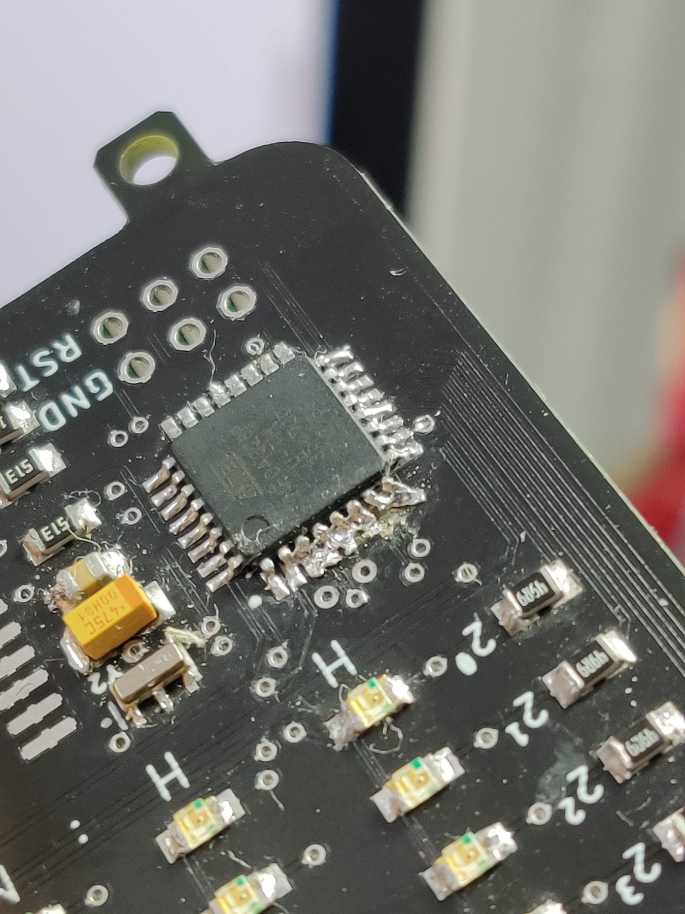 Partially assembled BinWatch PCB